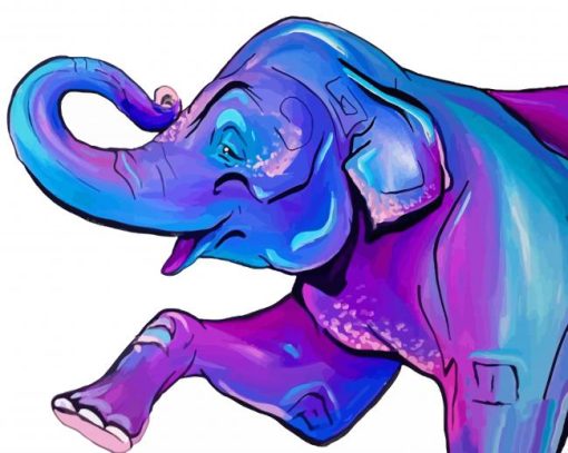 Aesthetic Purple Elephant paint by numbers