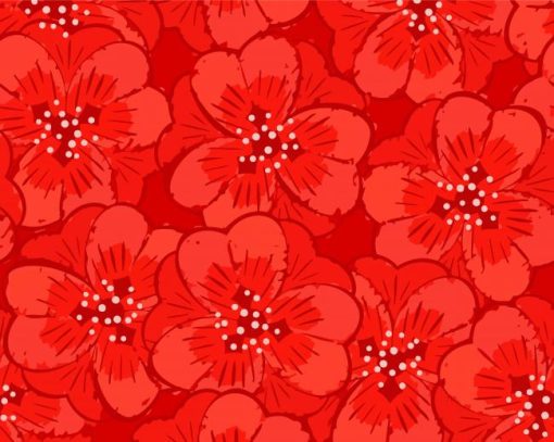 Aesthetic Abstract Red Flowers paint by numbers