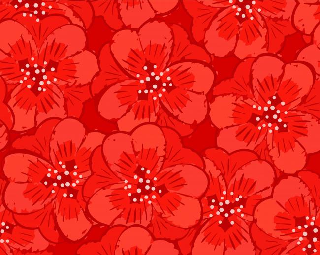 Aesthetic Abstract Red Flowers paint by numbers