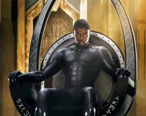 Black Panther Black Superhero paint by numbers