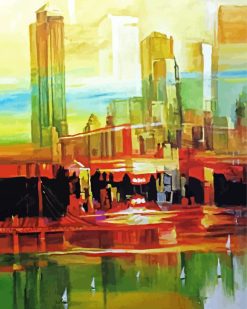 Colorful Abstract City paint by numbers