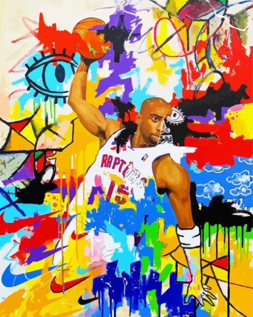 Colorful Vince Carter paint by numbers