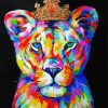 Colorful Lioness Queen paint by number