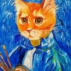 Cool Cat Va Gogh paint by numbers