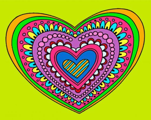 Cute Mandala Heart paint by numbers