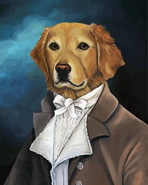 dog in a suit paint by number