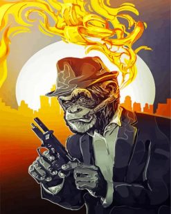 Gangster Monkey Art paint by numbers