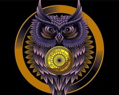 Golden Owl Art paint by numbers