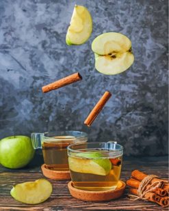 Green Tea With Apples And Cinnamon paint by numbers