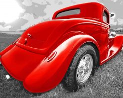 Hot Rod Old Red Car paint by numbers
