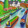 narrowboats art paint by numbers