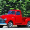 Red Chevy 1950 paint by number