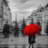 Red Umbrella In Paris paint by numbers