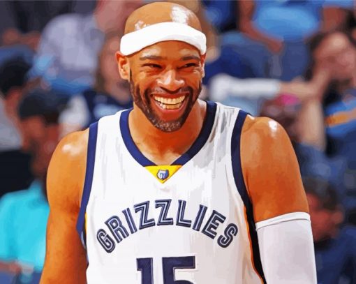 Smiling Vince Carter paint by numbers