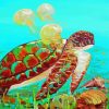 Turtle And Jellyfish paint by numbers