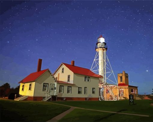 Whitefish Lighthouse paint by numbers