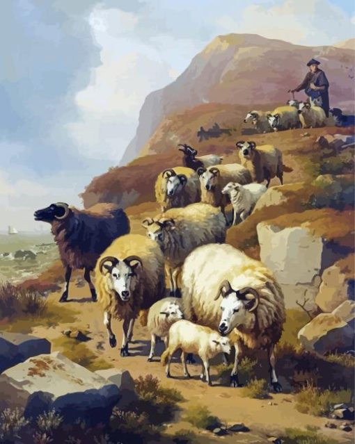 Aesthetic Sheep Farmer Art paint by numbers