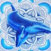 Blue Mandala Whale paint by numbers