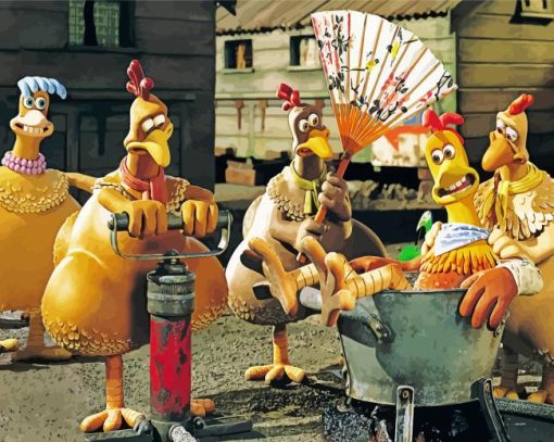 Chicken Run Animated Movie paint by numbers