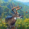 Deer With Butterfly On Nose paint by numbers