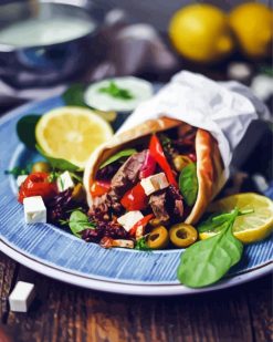 Gyros Greek Traditional Dish paint by numbers