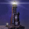 Medieval Lighthouse At Night Art paint by numbers