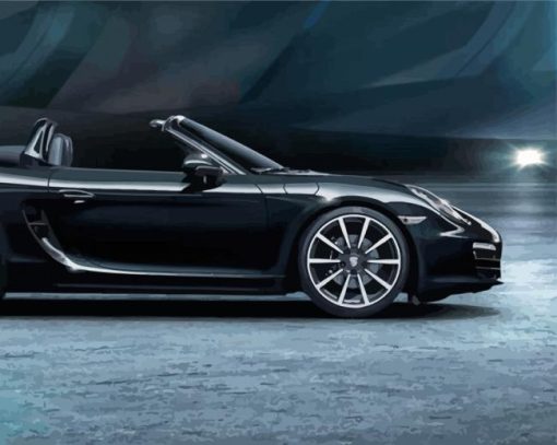 Porsche Boxster Black Car paint by numbers