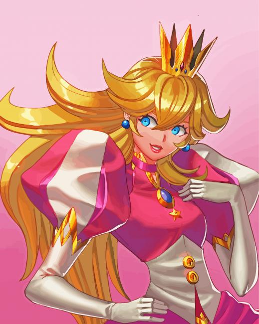 Pretty Princess Peach paint by numbers