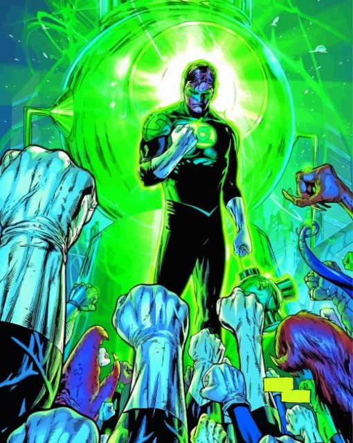 Superhero Green Lantern paint by numbers