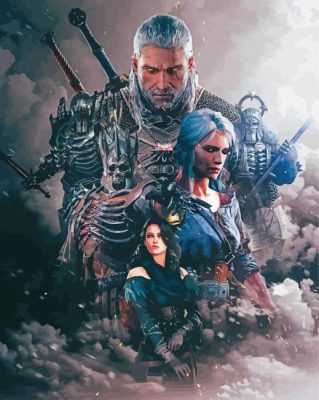 The Witcher Wild Hunt Video Game paint by numbers