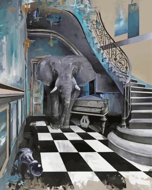 The Elephant In The Room Art paint by numbers