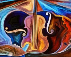 Abstract Faces Violin paint by number