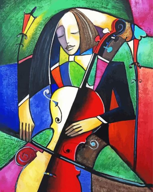 Aesthetic Abstract Violinist paint by number