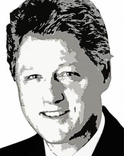 Black And White Pop Art William Clinton paint by numbers