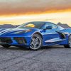 Blue Chevy Corvette Stingray paint by numbers