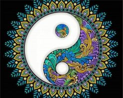 Cool Yin Yang Mandala paint by numbers