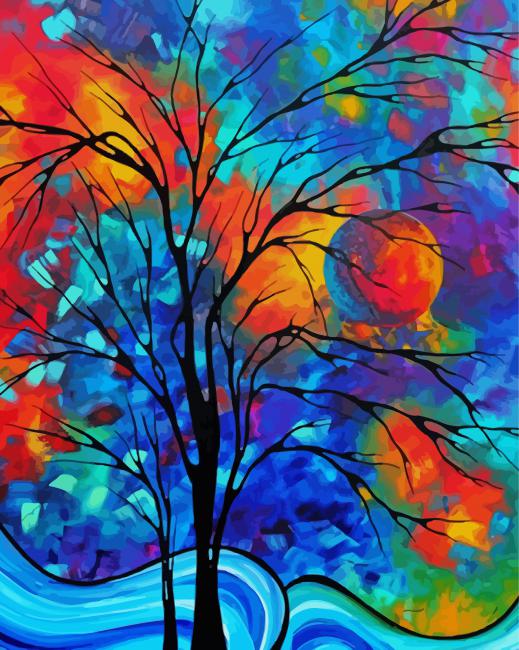 Cool Abstract Tree paint by numbers