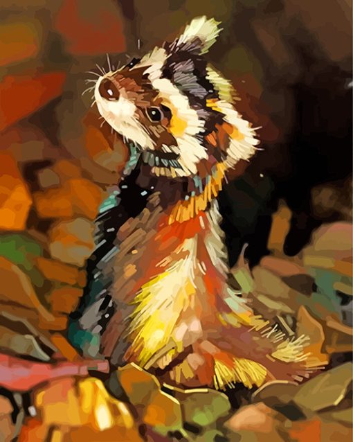 Cute Black Footed Ferret paint by number