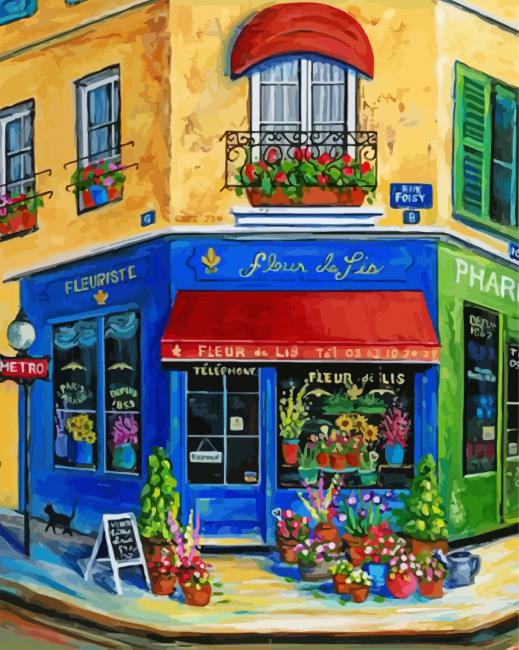 Flower Shop - Paint By Number - Paint by numbers for adult