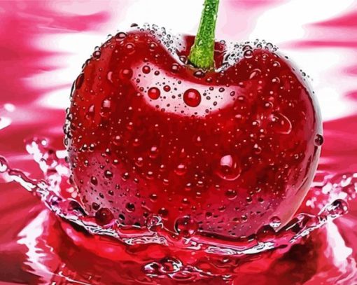 Fresh Cherry Wter Droplet paint by numbers
