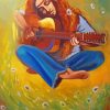 Hippie Girl And Guitar paint by numbers