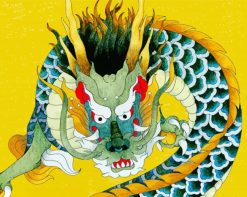 Japanese Dragon illustration paint by numbers