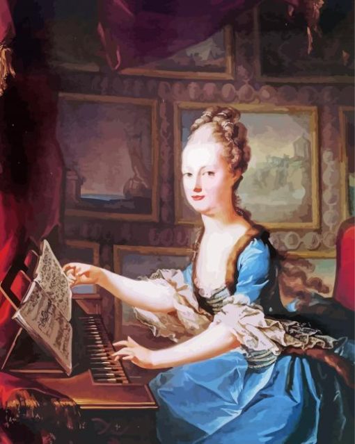 Marie Antoinette Playing Piano paint by numbers