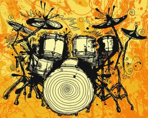 Abstract Drumkit paint by numbers