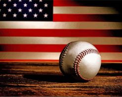 Aesthetic American Flag And Baseball paint by numbers