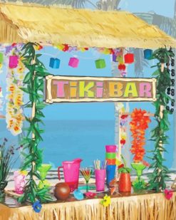 Tiki Bar Illustration paint by numbers