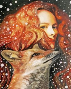 Woman And Fox paint by numbers