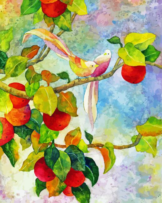 Apple Tree And Birds paint by numbers