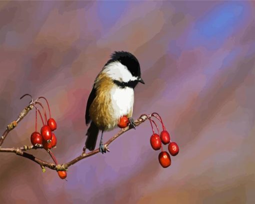 Aesthetic Chickadee paint by numbers