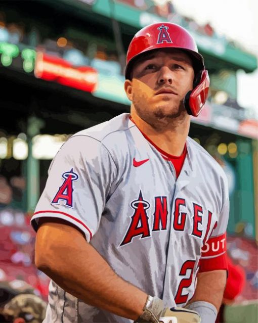 Aesthetic Mike Trout Player paint by numbers